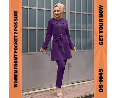 Women Front Pocket 2 Pcs Suit DS-1049 Women Front Pocket 2 Pcs Suit DS-1049